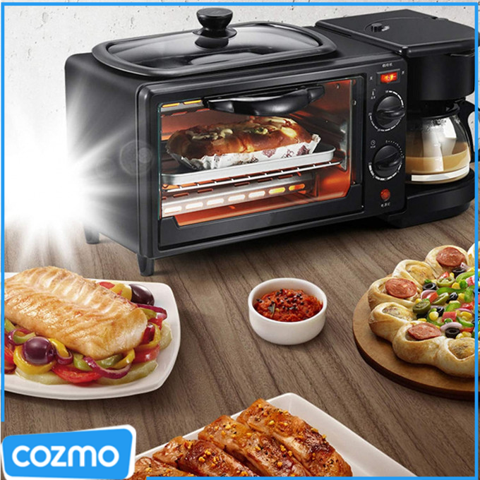 Four électrique 3 en 1- Machine à Café - Sandwich et Petit Déjeuner -