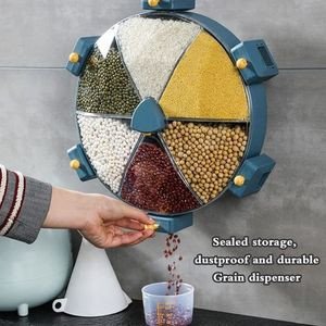Distributeur De Céréales Boîte De Rangement De Céréales Ménage Multifonctionnel Cuisine Mural Tri Rotatif Distributeur De Flo 98