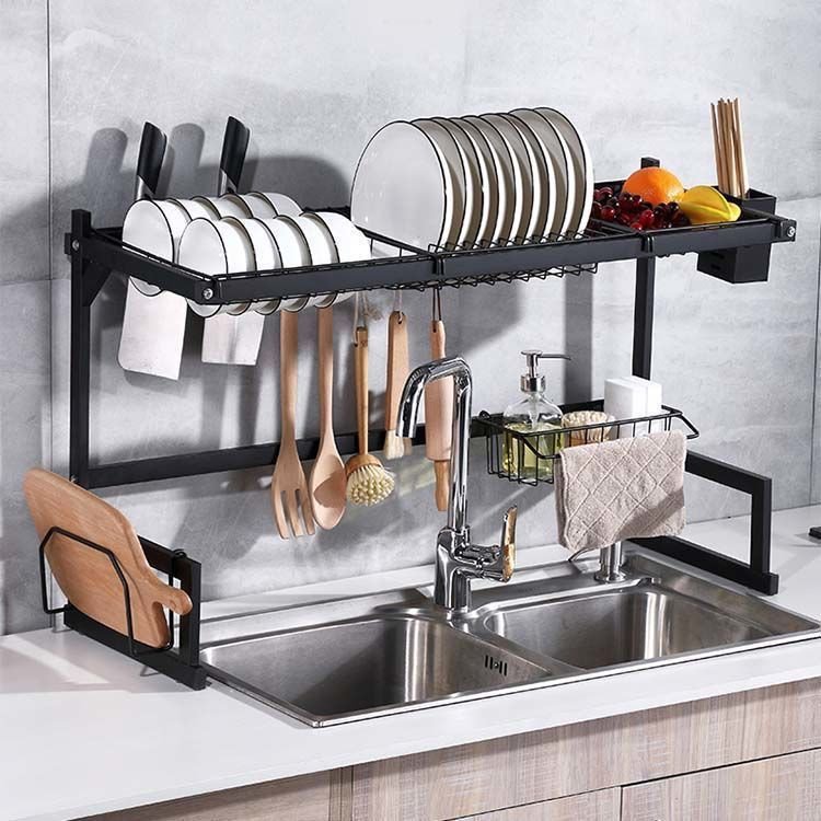 Stainless steel dish dry rack for kitchen